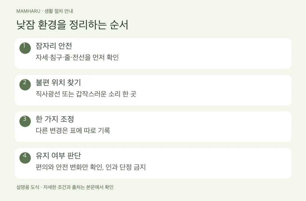 낮잠 환경을 정리하는 순서